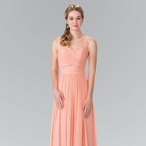 NEW FLOOR LENGTH SLEEVELESS A-LINE DRESS MADE OF CHIFFON WITH ZIPPER BACK GL2366